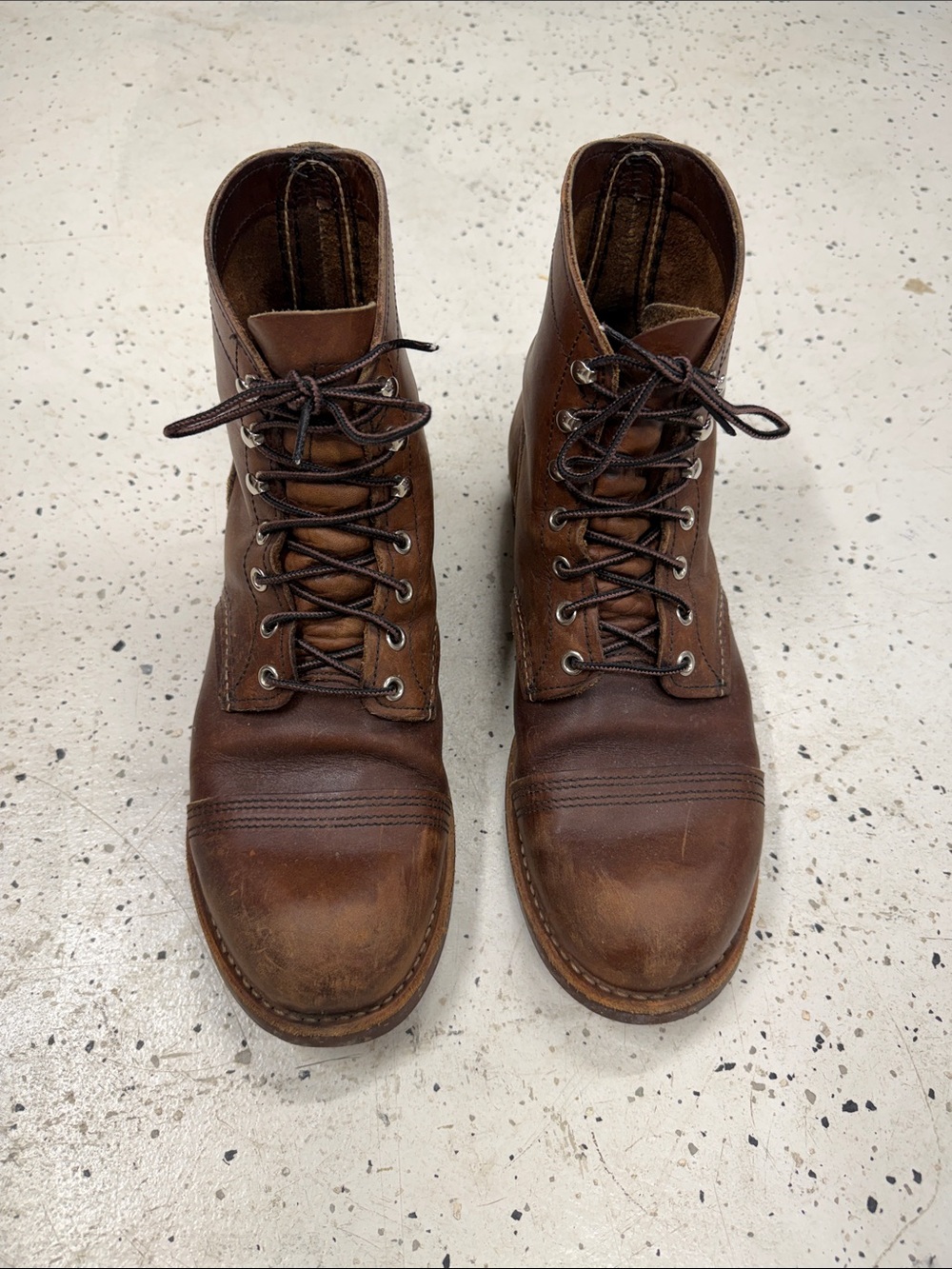 Red Wing Shoes Iron Ranger Brown Leather Lace-Up Cap-Toe Boots Size 9.5